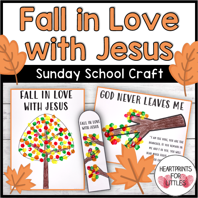 Fall in Love with Jesus Crafts, Fall Christian Crafts, Finger Painting Keepsakes