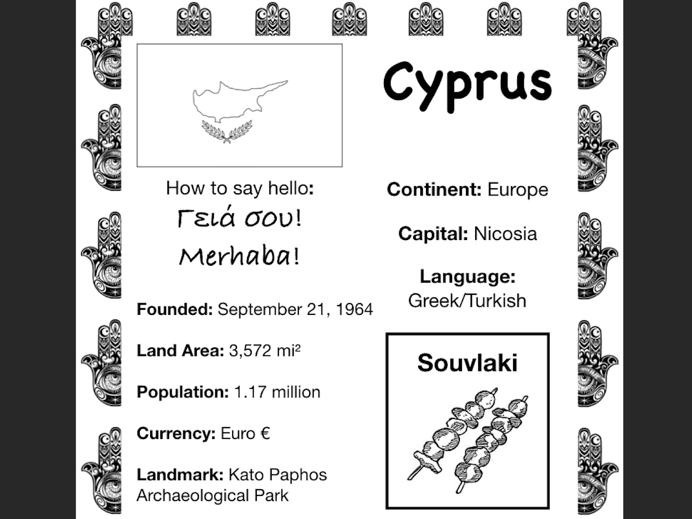 Travel the World Worksheet: Cyprus