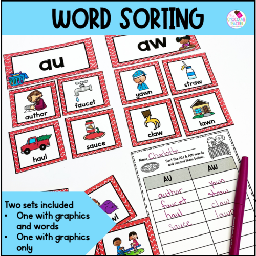 AU and AW Vowel Teams Phonics Worksheets and Activities - Made By Teachers