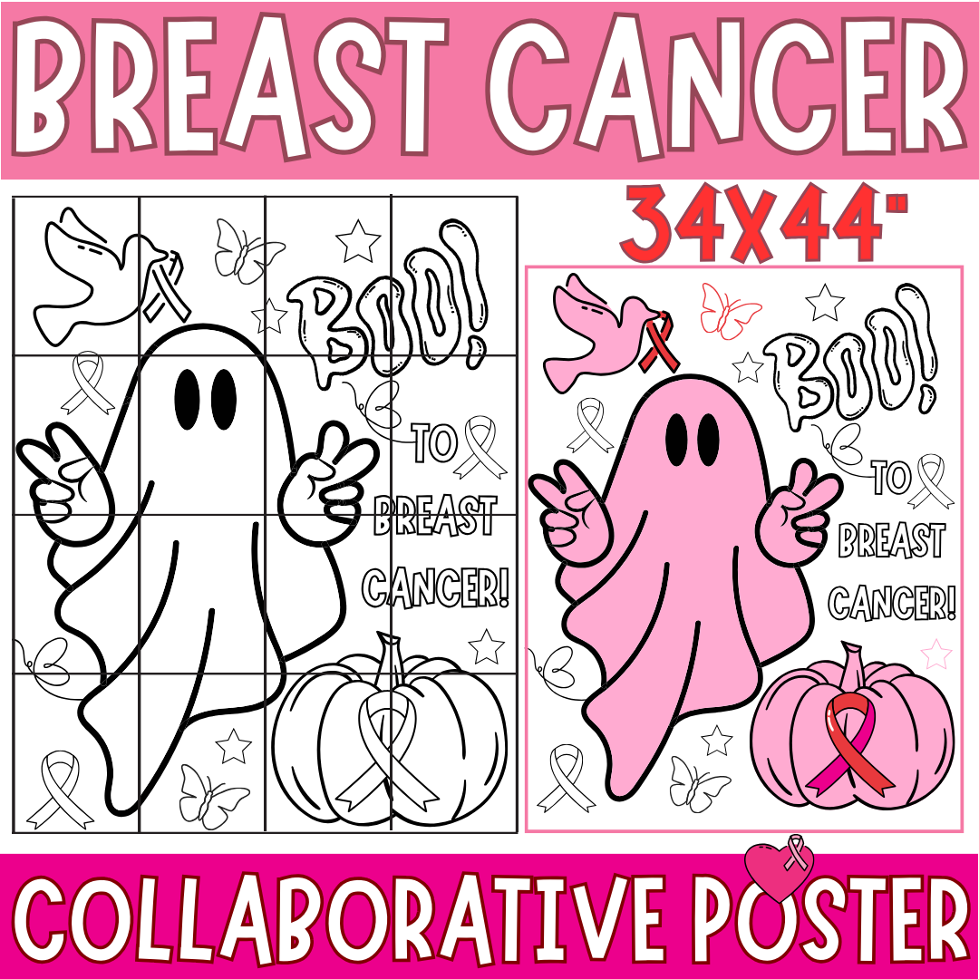 Breast Cancer Awareness Collaborative Poster - Boo Pumpkin Ribbon