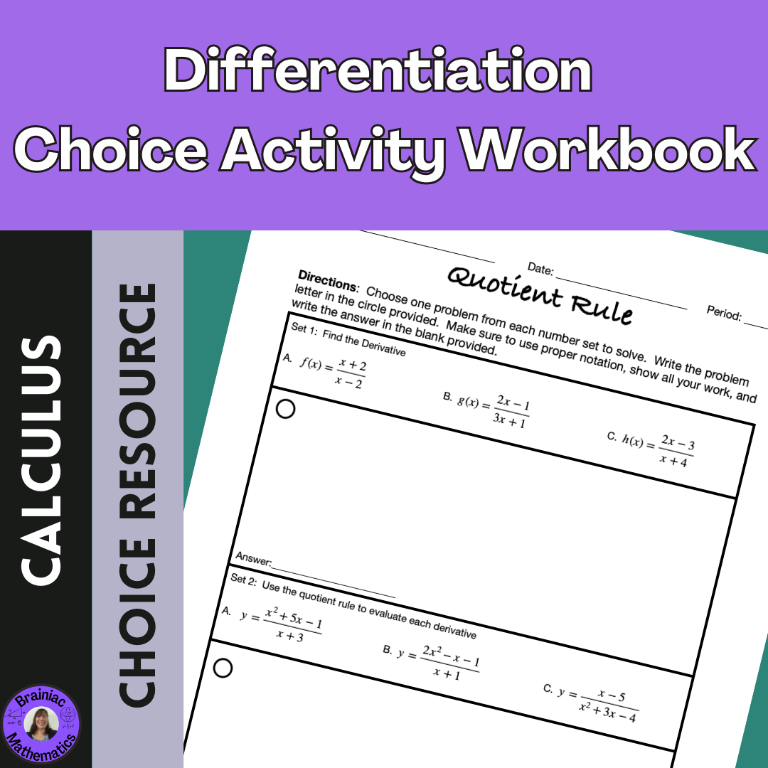 Differentiation Choice Activity Workbook