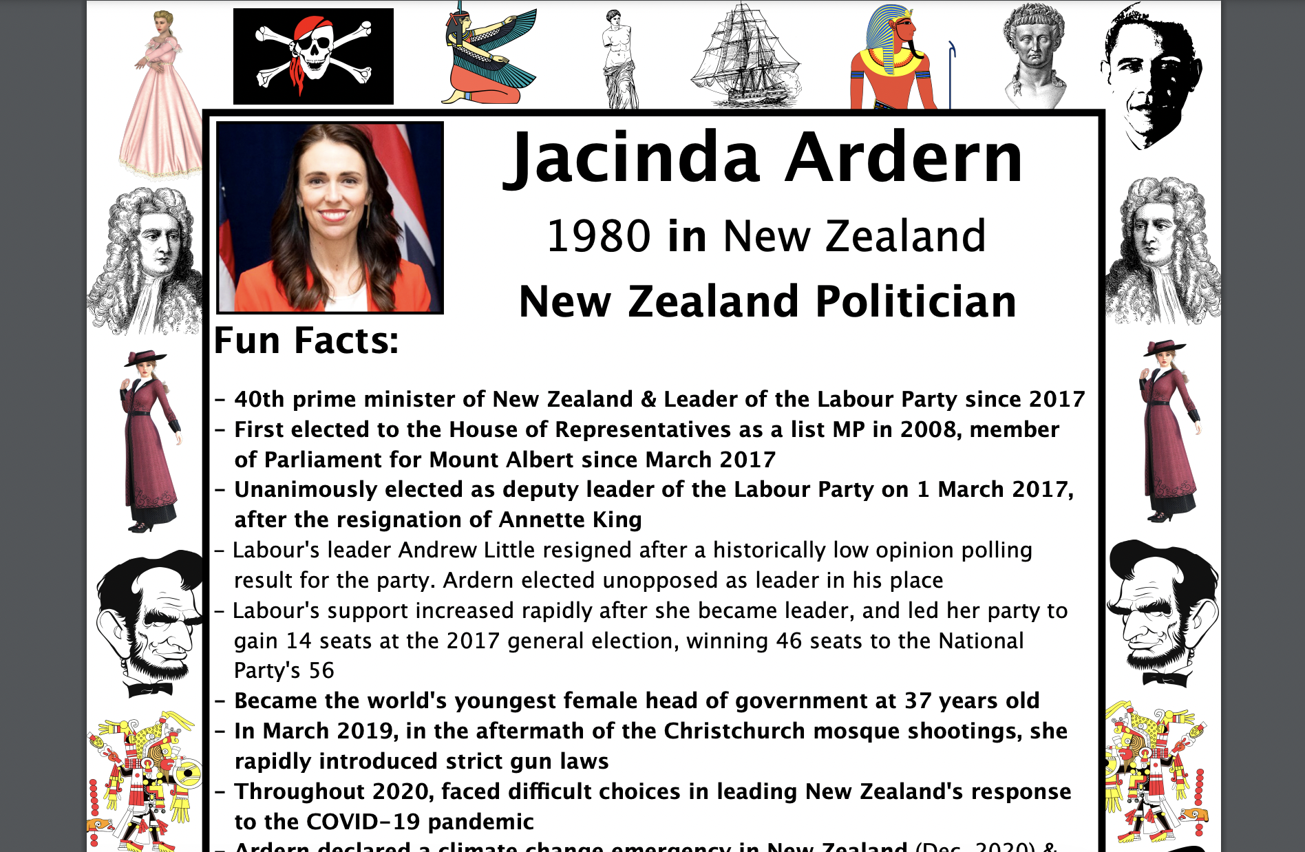Jacinda Ardern PACKET & ACTIVITIES, Important Historical Figures Series