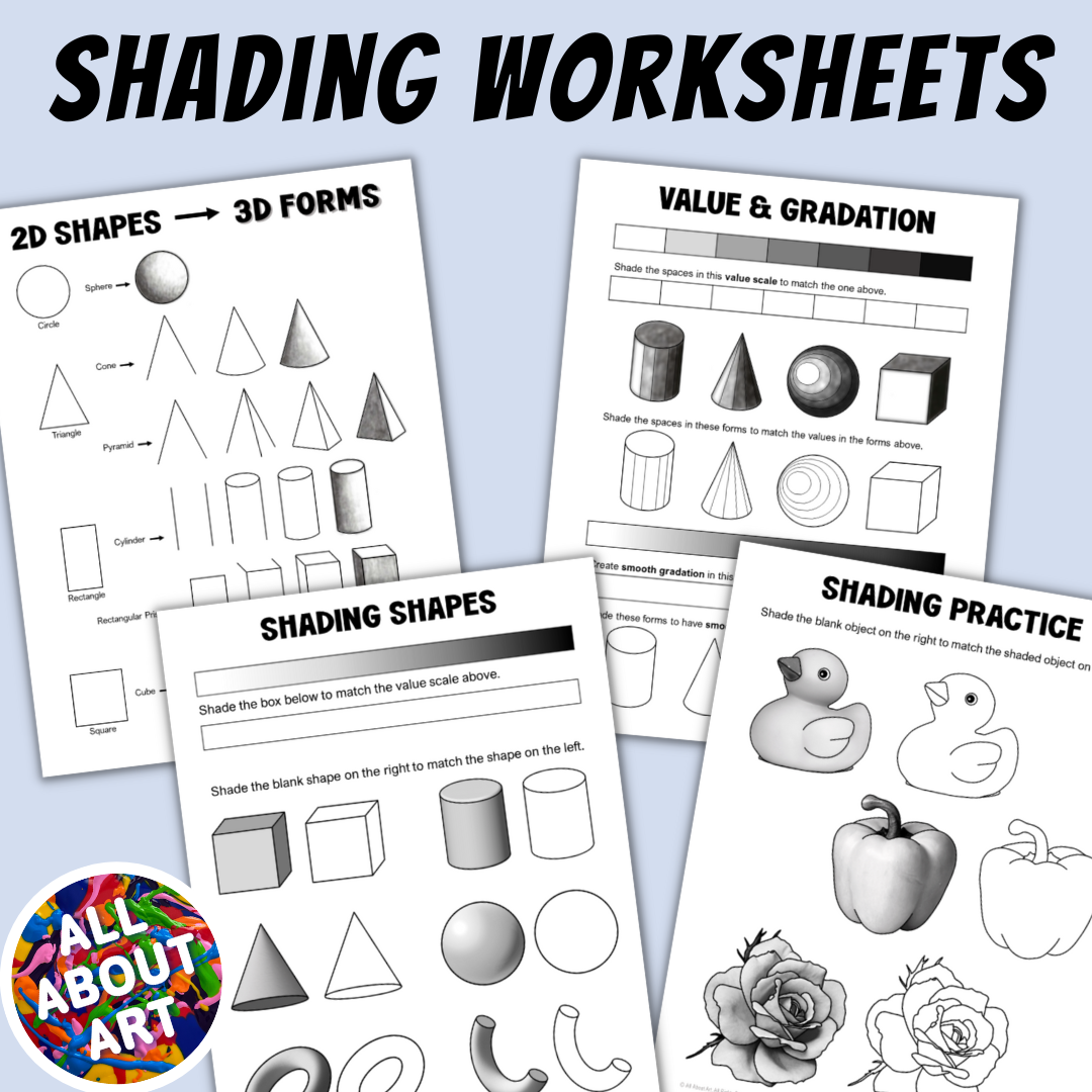 Shading Worksheets and Handouts to Explore Value and Gradation in Art