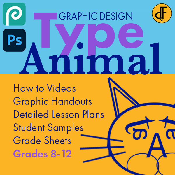 Graphic Design Type Animal Project in Photoshop or Photopea