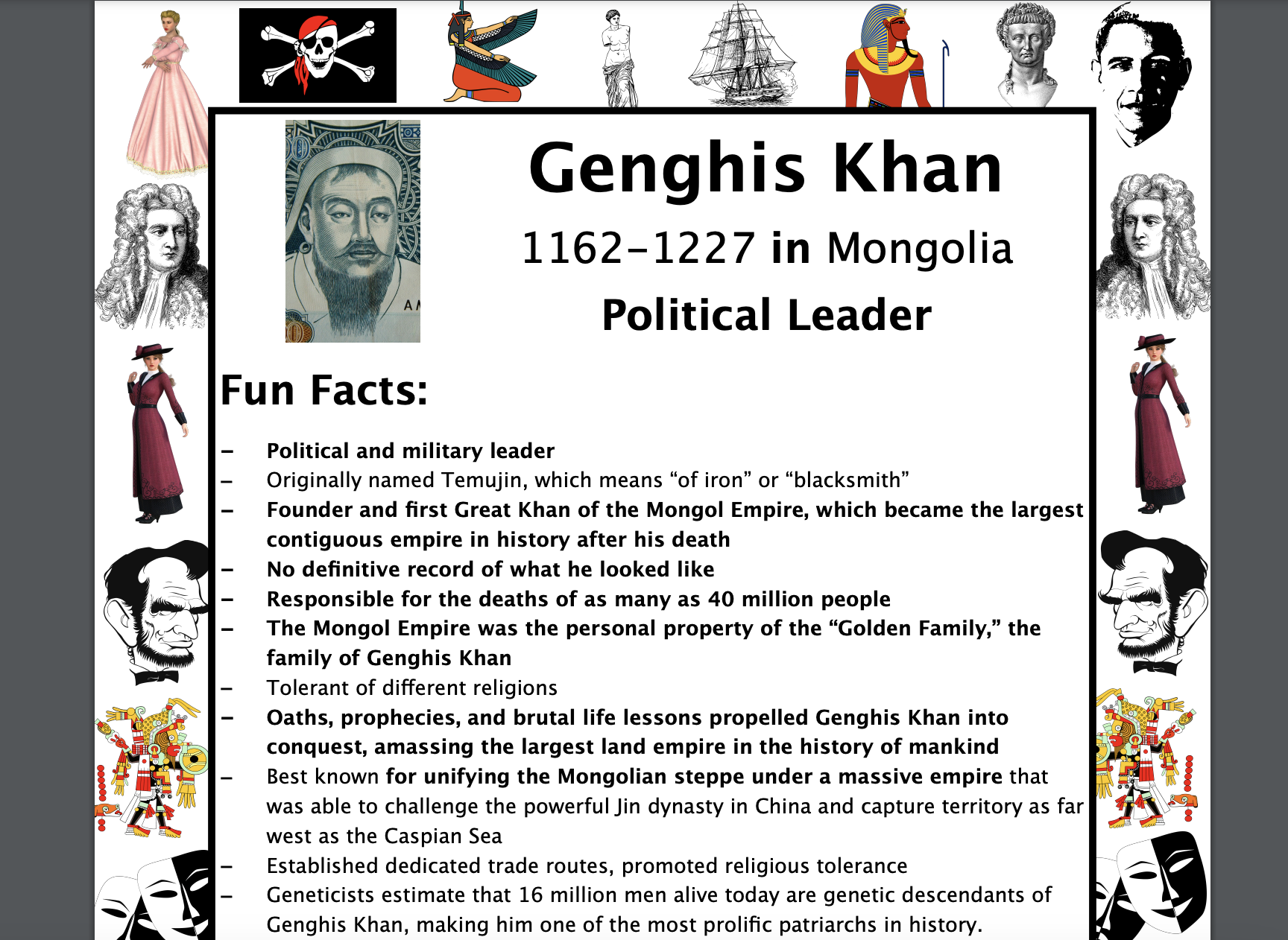 Genghis Khan PACKET & ACTIVITIES, Important Historical Figures Series