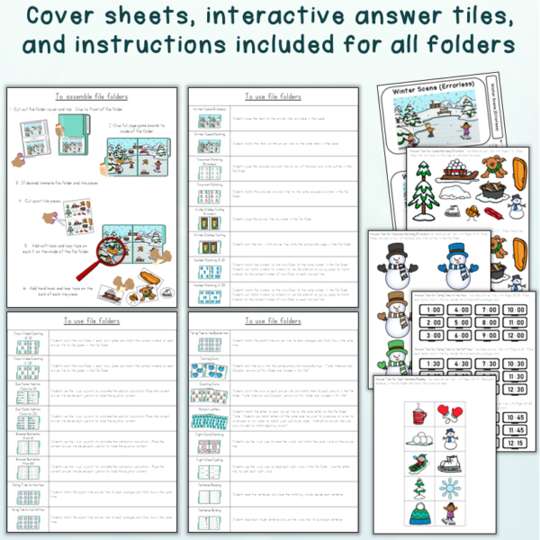 Winter File Folders for January in Special Education | Made By Teachers