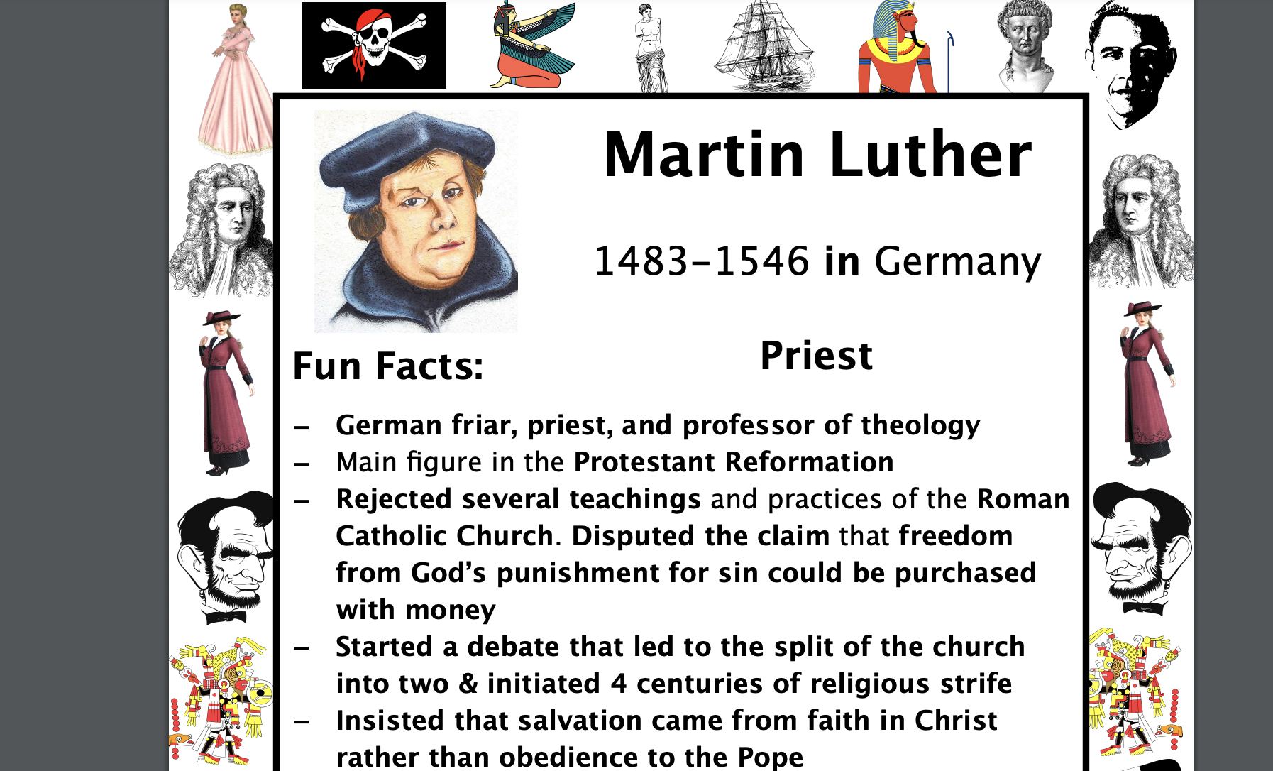 Martin Luther PACKET & ACTIVITIES, Important Historical Figures Series Secular