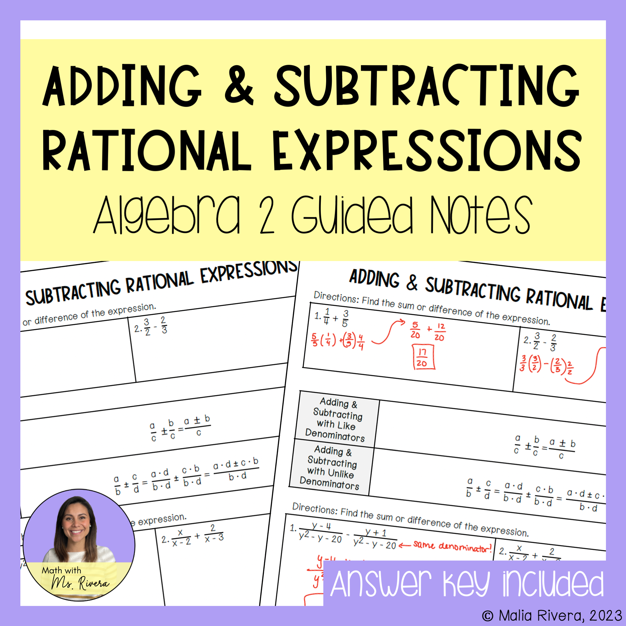 Simplifying Expressions Guided Notes for Algebra 2 | Made By Teachers
