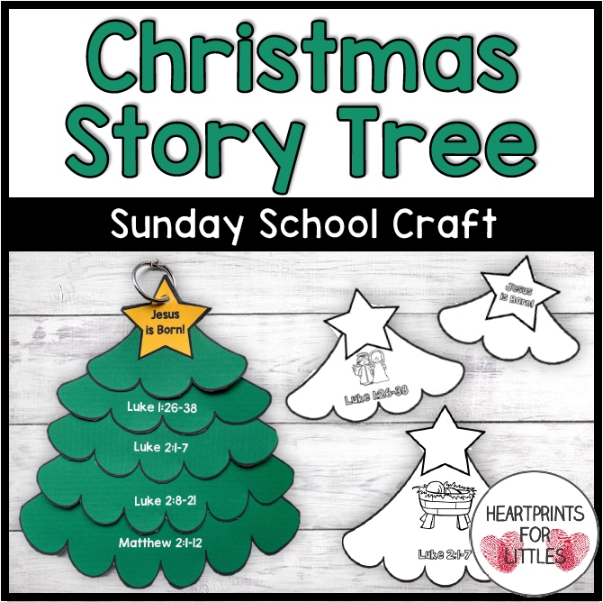 Christmas Story Tree Craft, Christmas Tree Flip Book, Nativity Bible Craft