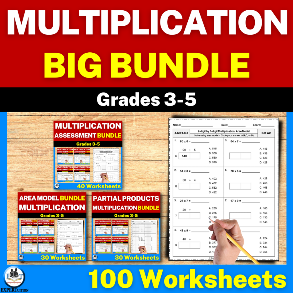 Multi-Digit Multiplication Worksheets Bundle | Made By Teachers