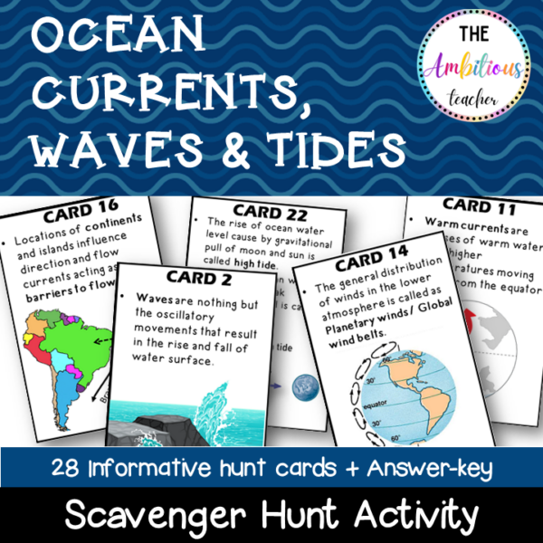 Ocean Currents, Waves & Tides Activity | Scavenger Hunt | Digital ...