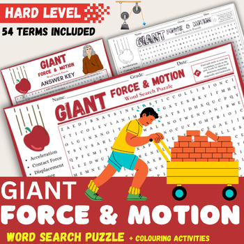 Motion and Force Word Search - Force and Motion Worksheet - Physics Fun Activity
