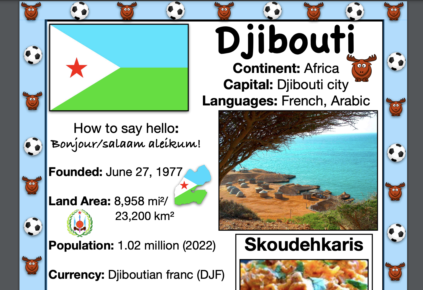 DJIBOUTI History & Geography, Travel The World Worksheet, Social Studies