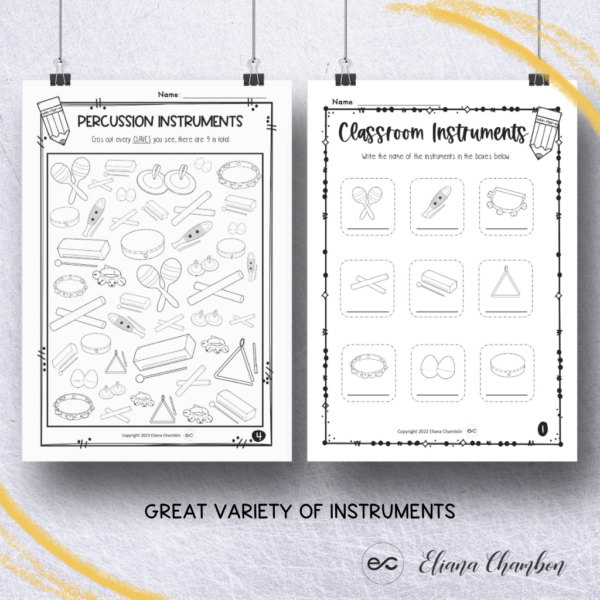 Classroom Percussion Instruments Worksheets - Groups of percussion ...