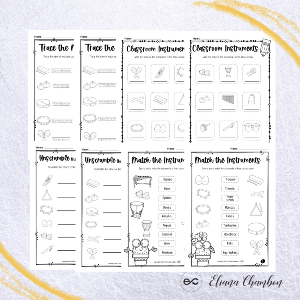 Classroom Percussion Instruments Worksheets - Groups of percussion ...