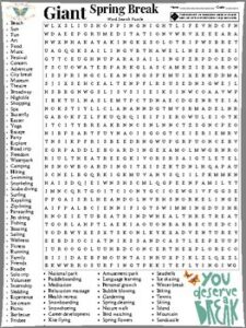 Spring April Early Finisher Activity | Word Search Puzzle Giant edition ...