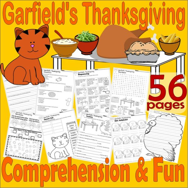 Garfield’s Thanksgiving Read Aloud Cartoon TV Book Study Comprehension ...
