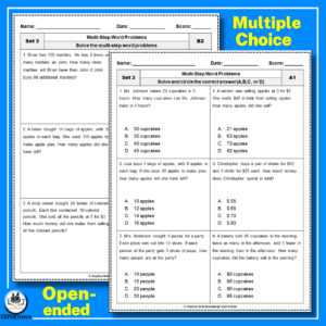 Multi-step Word Problems Worksheets | Add Subtract Multiply and Divide ...