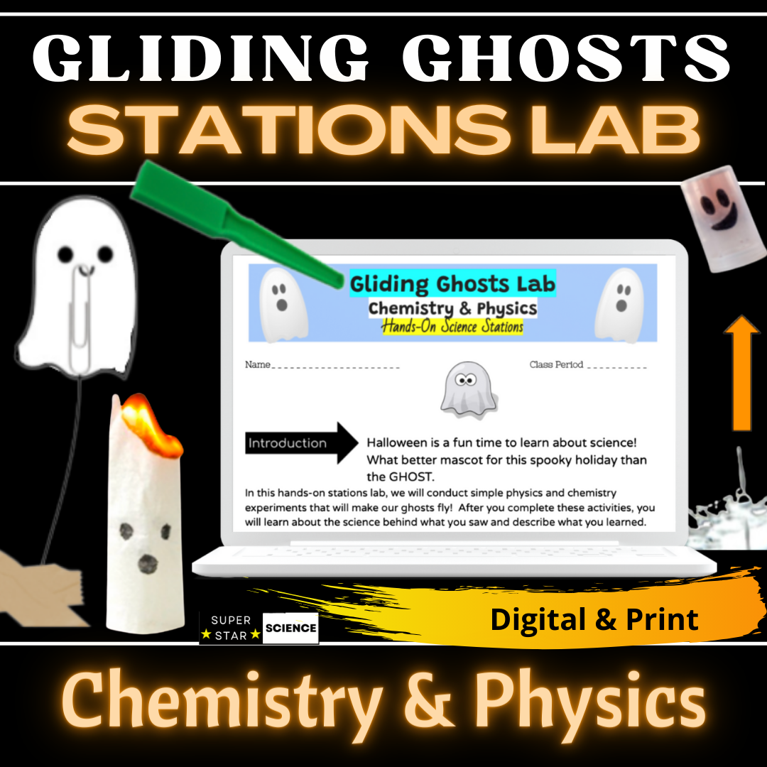 Halloween Science Stations Lab FUN Hands On STEM Activities "Gliding Ghosts"