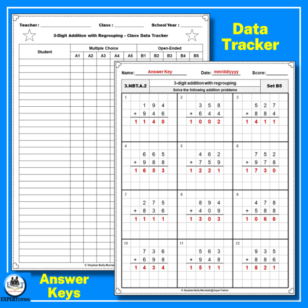 3-Digit Addition With Regrouping Worksheets | Adding 3-Digit Numbers ...