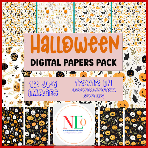 Halloween digital Paper Set: create unique Halloween designs,12 jpg ...