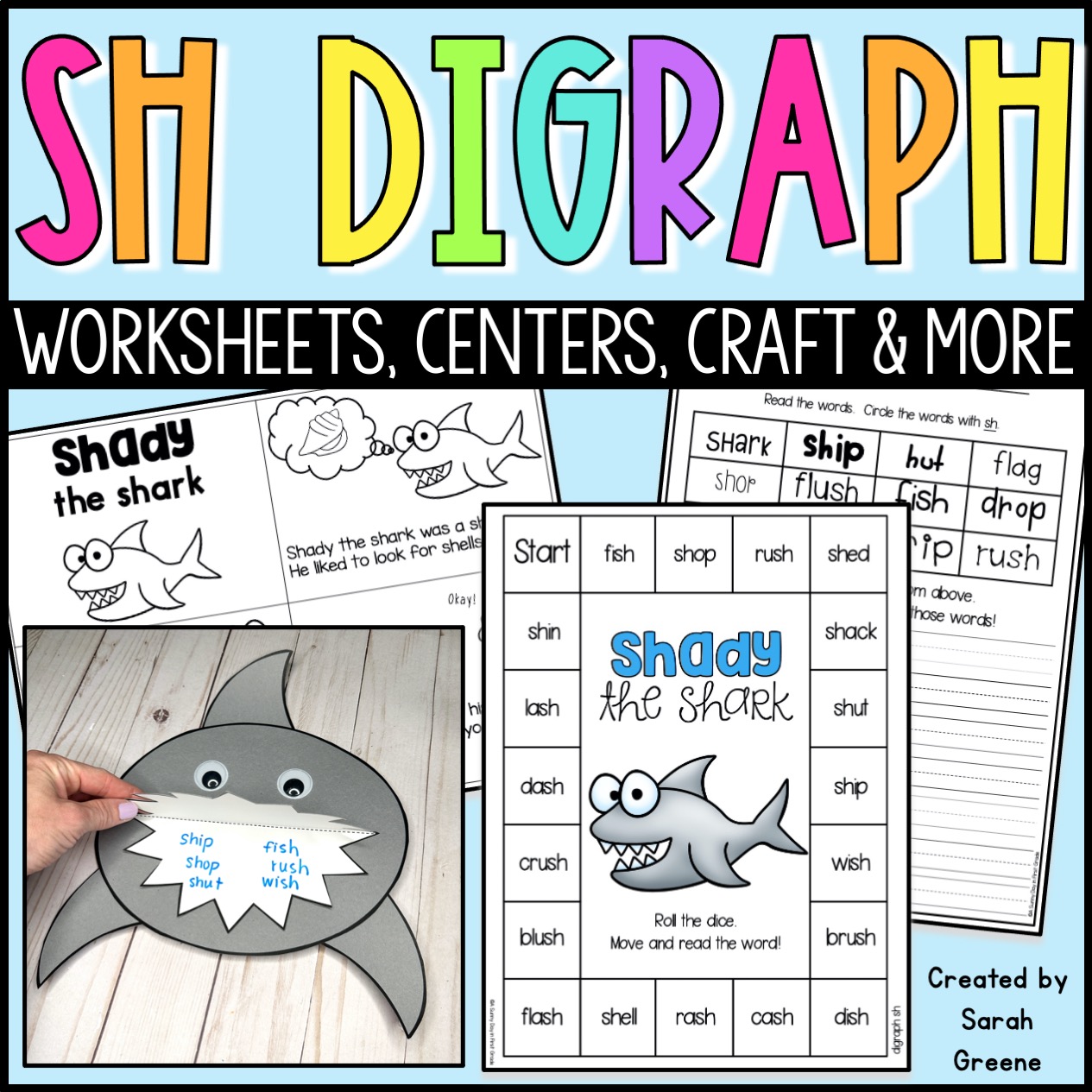 SH Digraph Worksheets, Centers & Games