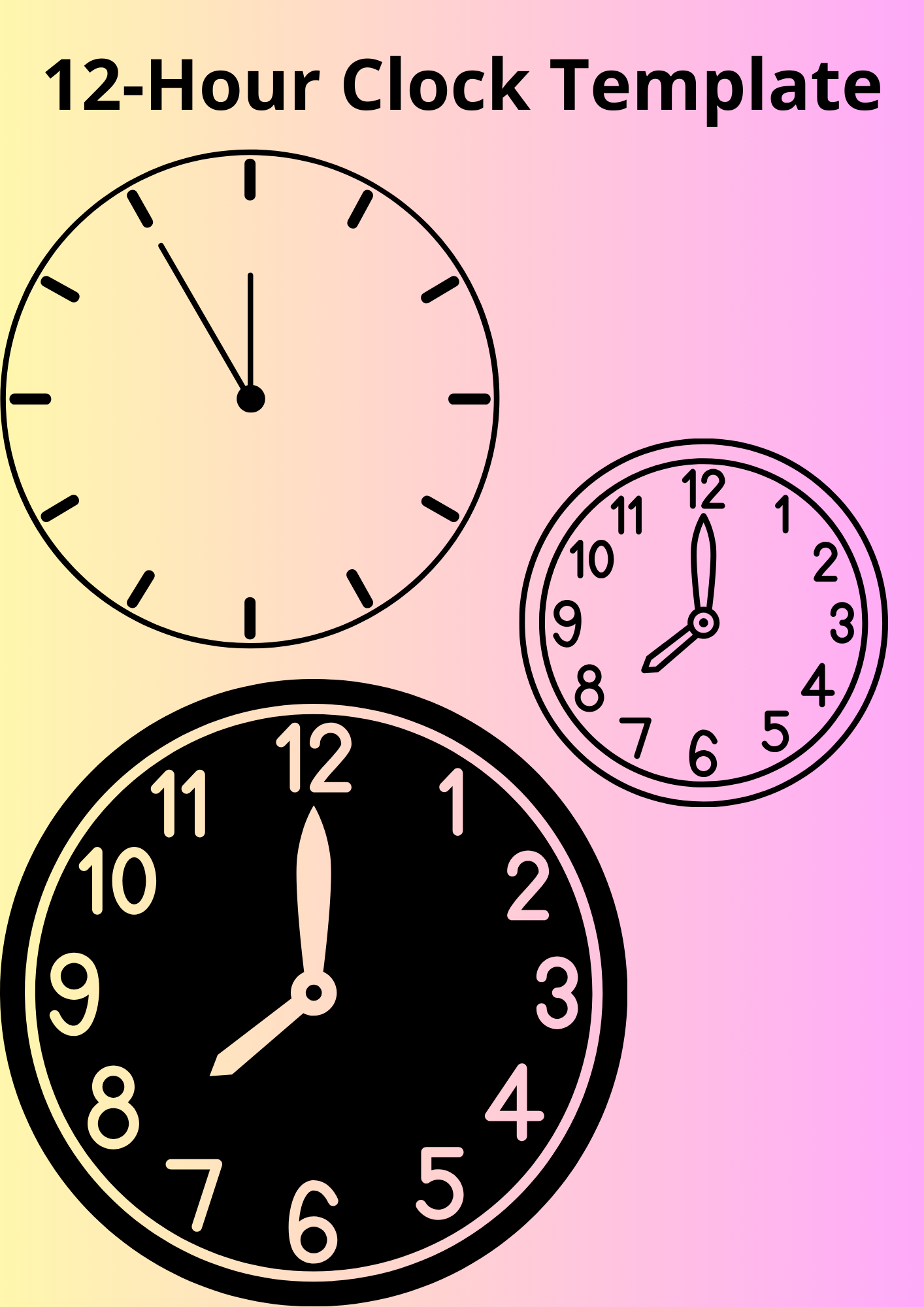 12-Hour Clock Template