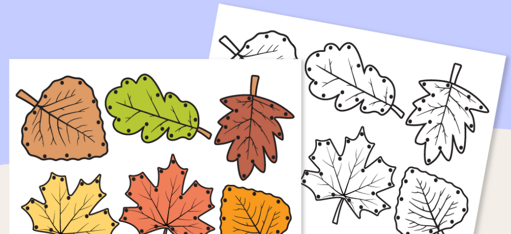 Fall Leaf Lacing Cards
