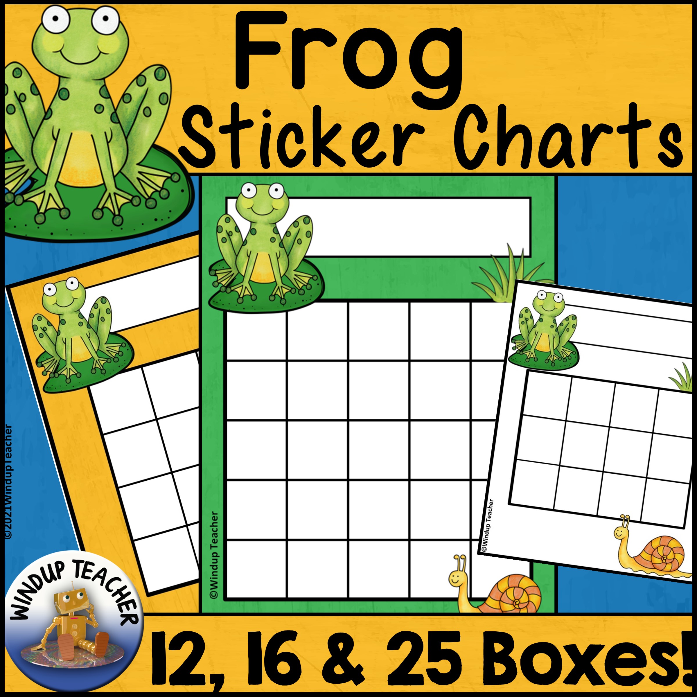 Frog Incentive Reward Sticker Charts in Color Partial Color and B&W reproducible