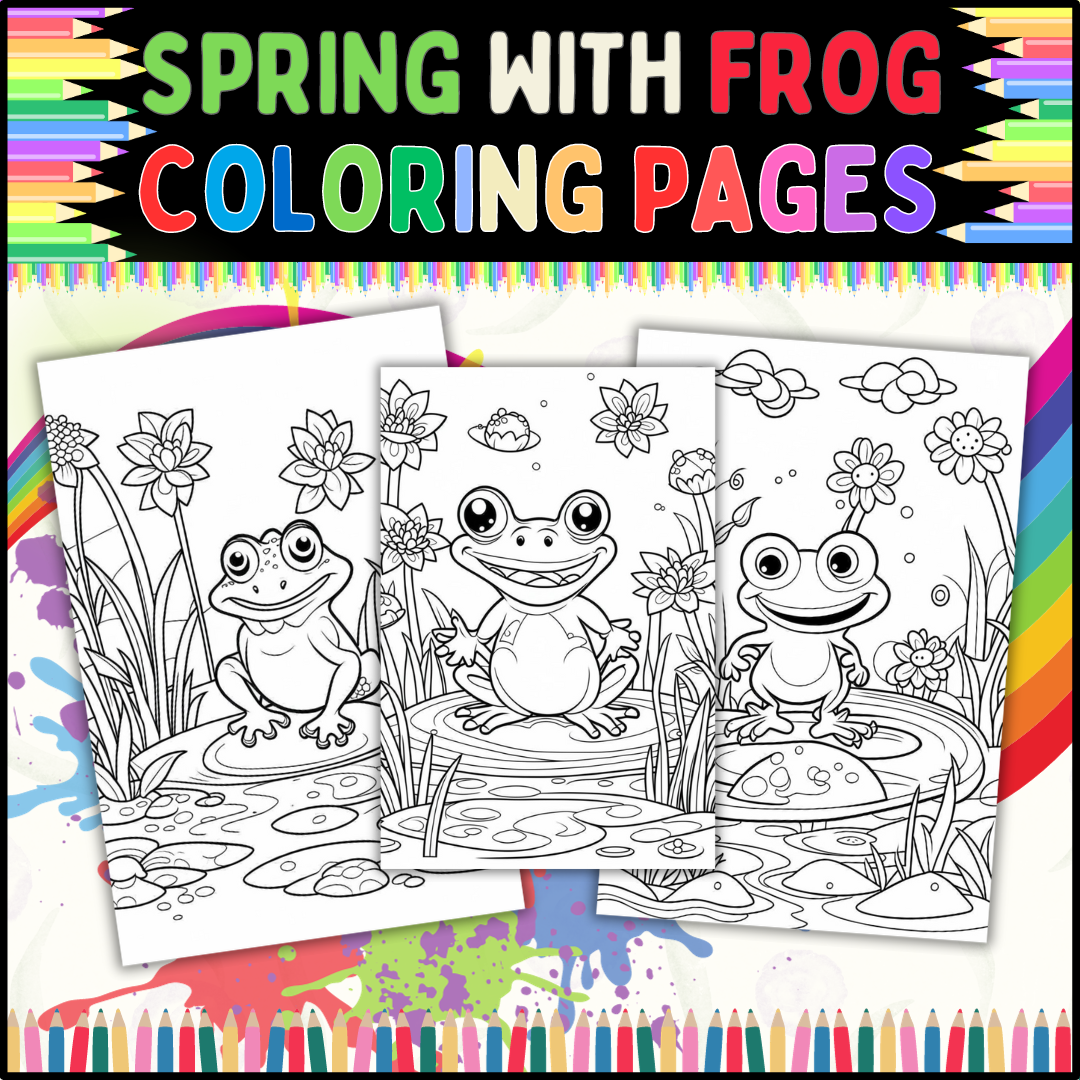 Frog Coloring pages for kids | Spring lovers | Activity for Kids
