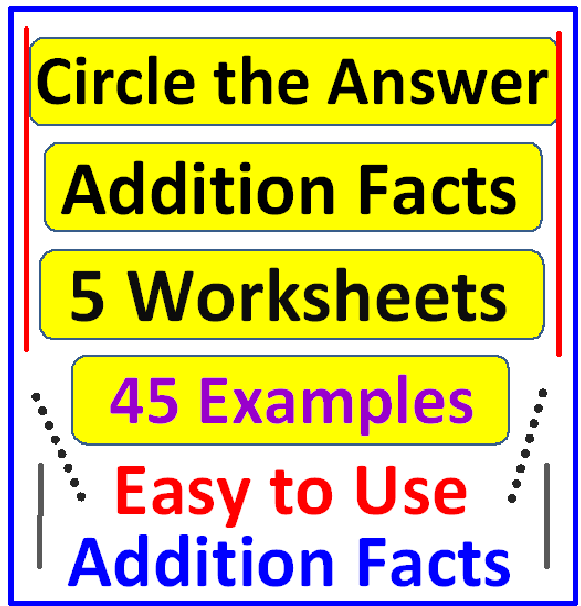 Circle the Answer - Addition (5 Pages)