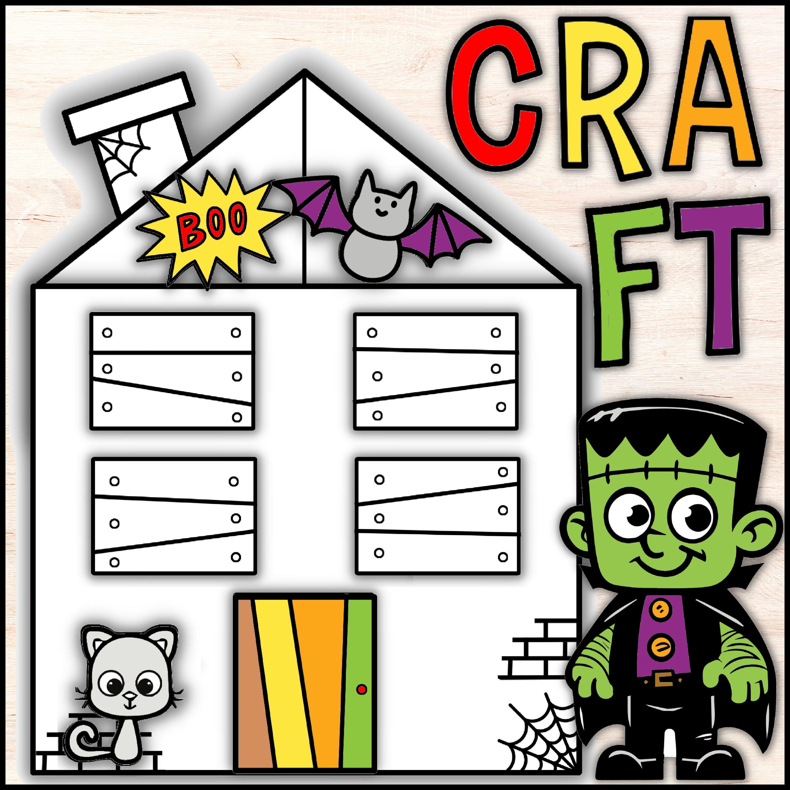 Halloween Writing Activity | Build a Haunted House Craft | Editable