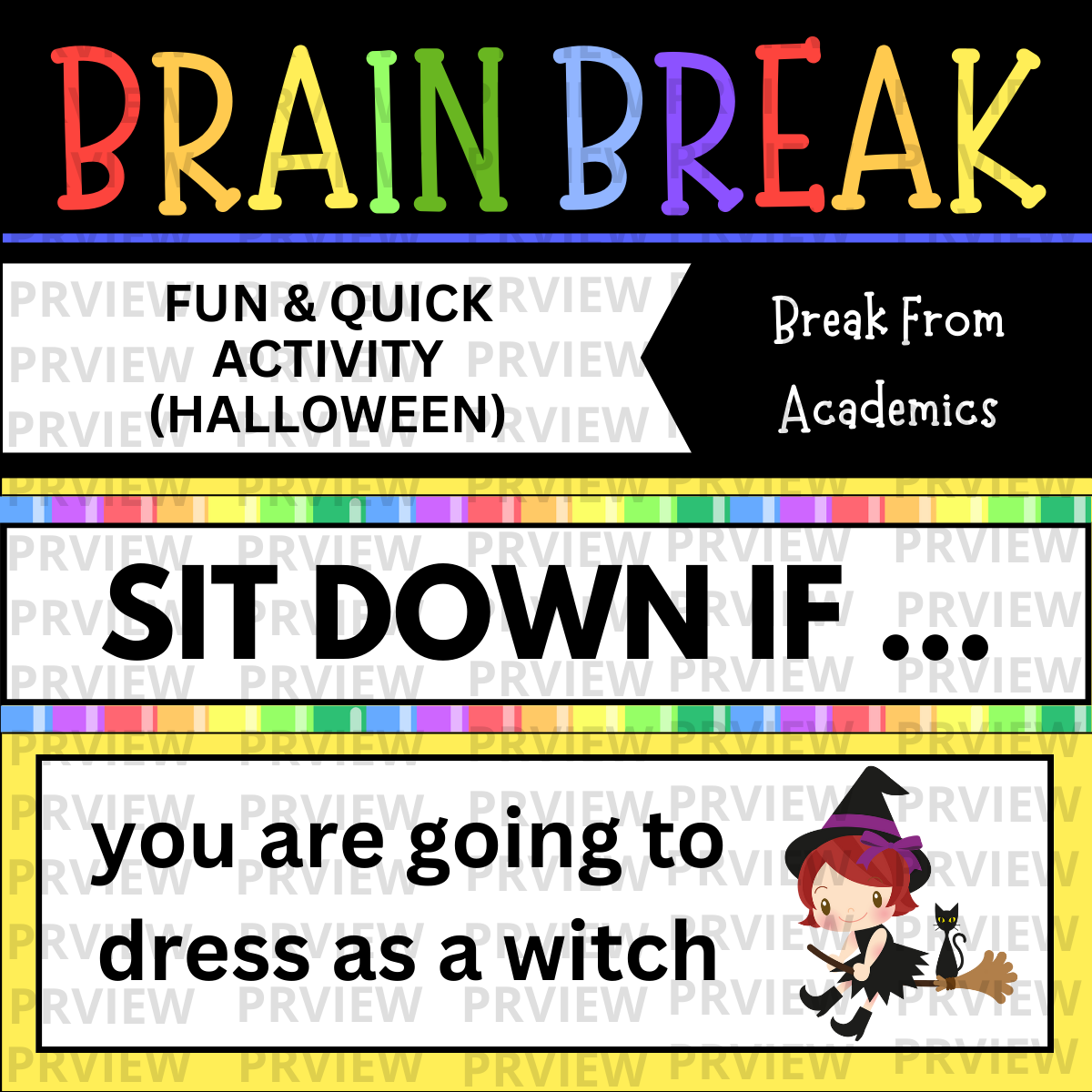 Halloween Games - Editable Brain Break (Halloween)