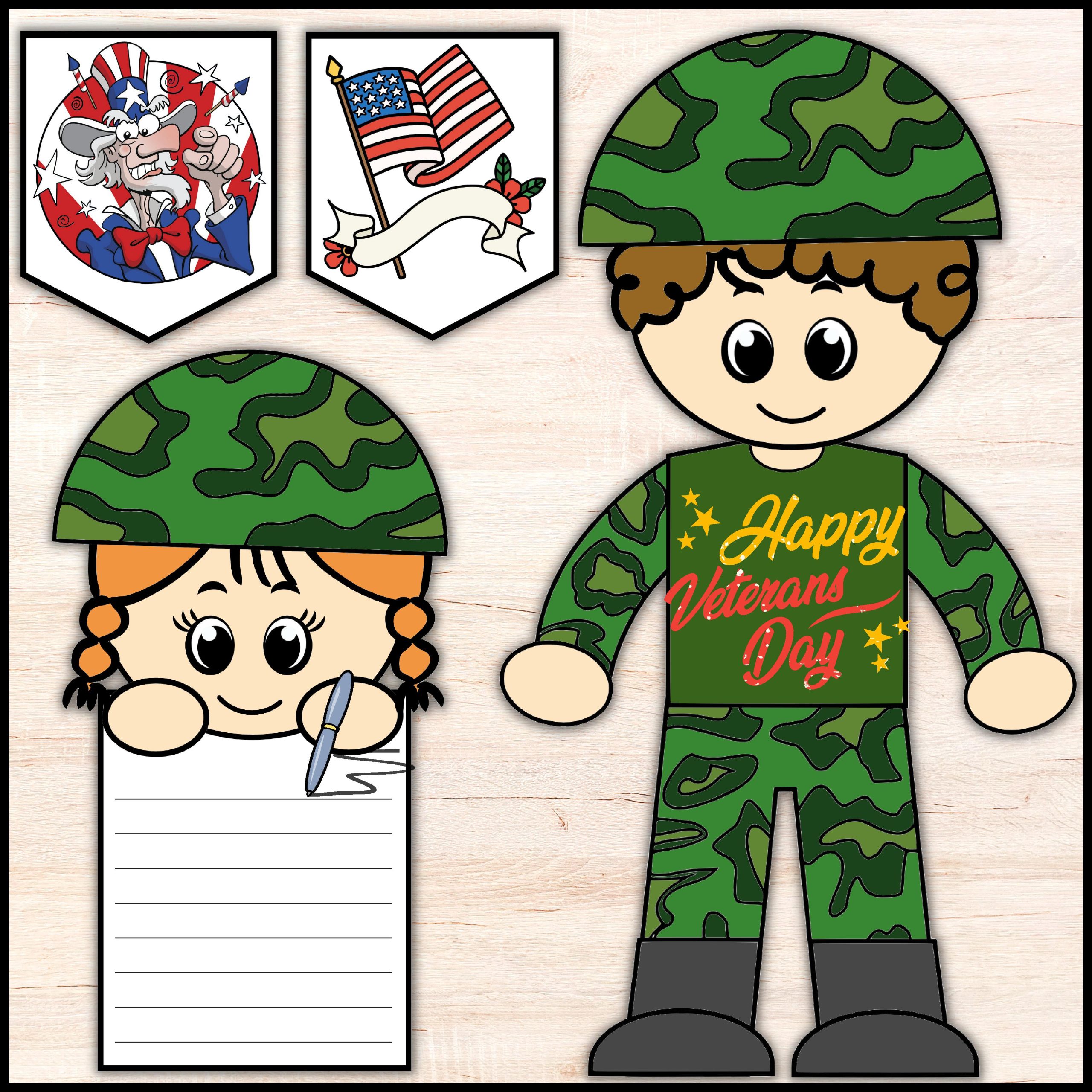Veterans Day Craft - Veterans Day Writing Activity - Veterans Day Bulletin Board Decor
