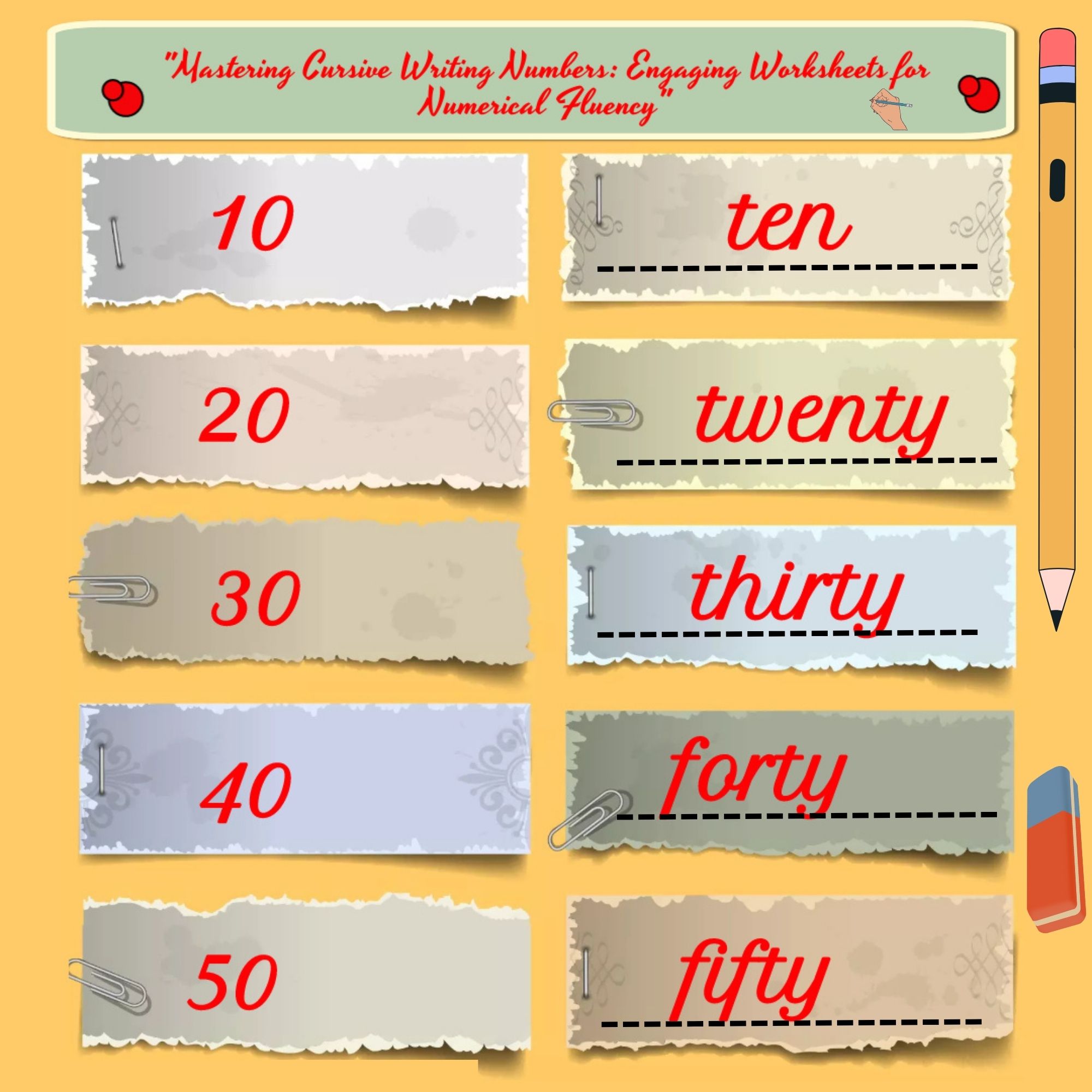 "Mastering Cursive Writing Numbers: Engaging Worksheets for Numerical Fluency"