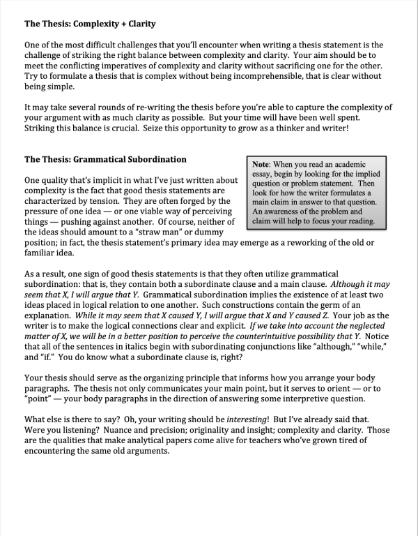 Writing Analytical Papers | How to Write Essays: Hook, Thesis, & Body ...