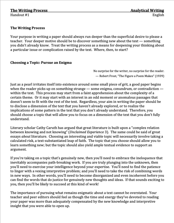 Writing Analytical Papers | How to Write Essays: Hook, Thesis, & Body ...