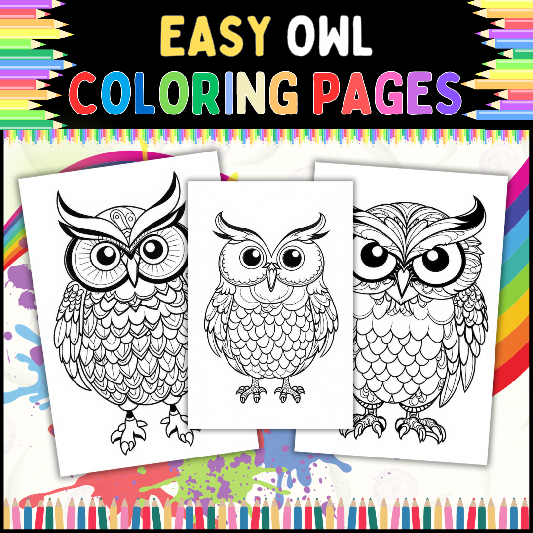 Easy Owl Coloring Pages - Perfect for Stress Relief and Relaxation