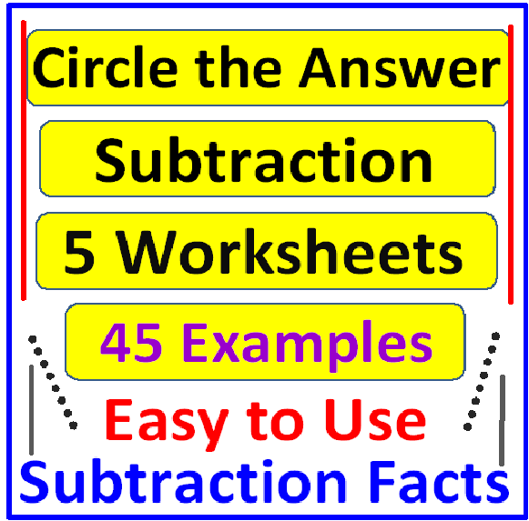 Circle the Answer - Subtraction (5 Pages)