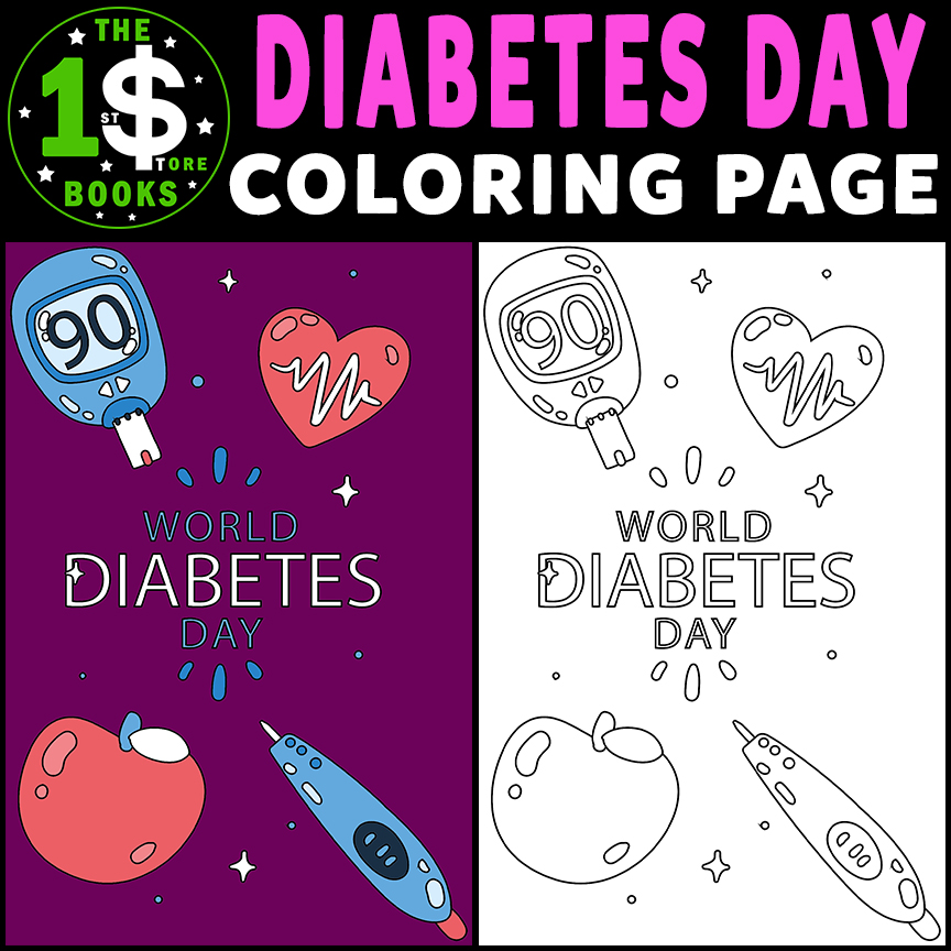 World Diabetes Day Coloring Page | Diabetes Awareness Coloring Sheet
