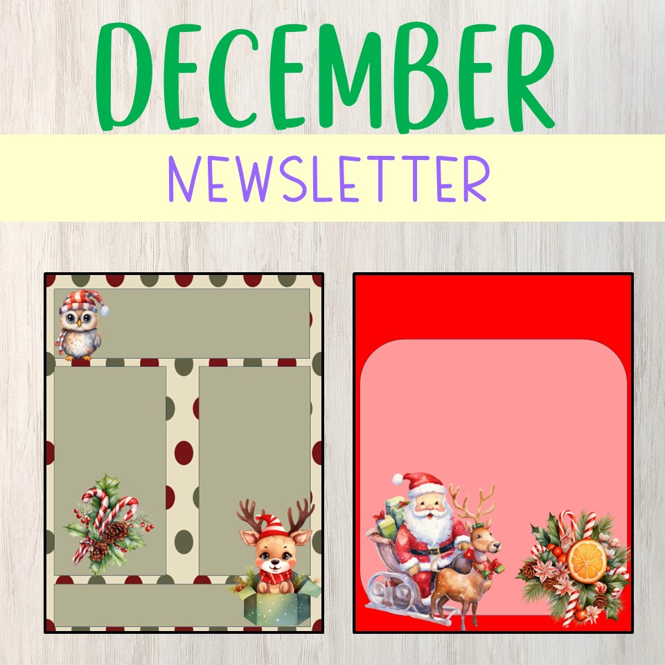 DECEMBER NEWSLETTER WINTER HOLIDAY THEME