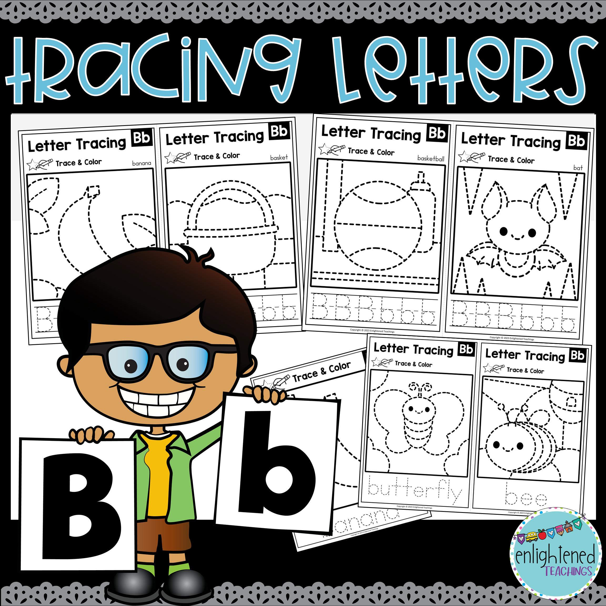 Letter B Tracing Worksheets Letter Tracing Mats Letter B Trace & Color