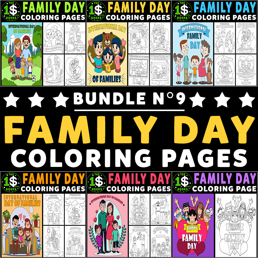 International Family Day Coloring Book Bundle N° 9 - 27 Sheets