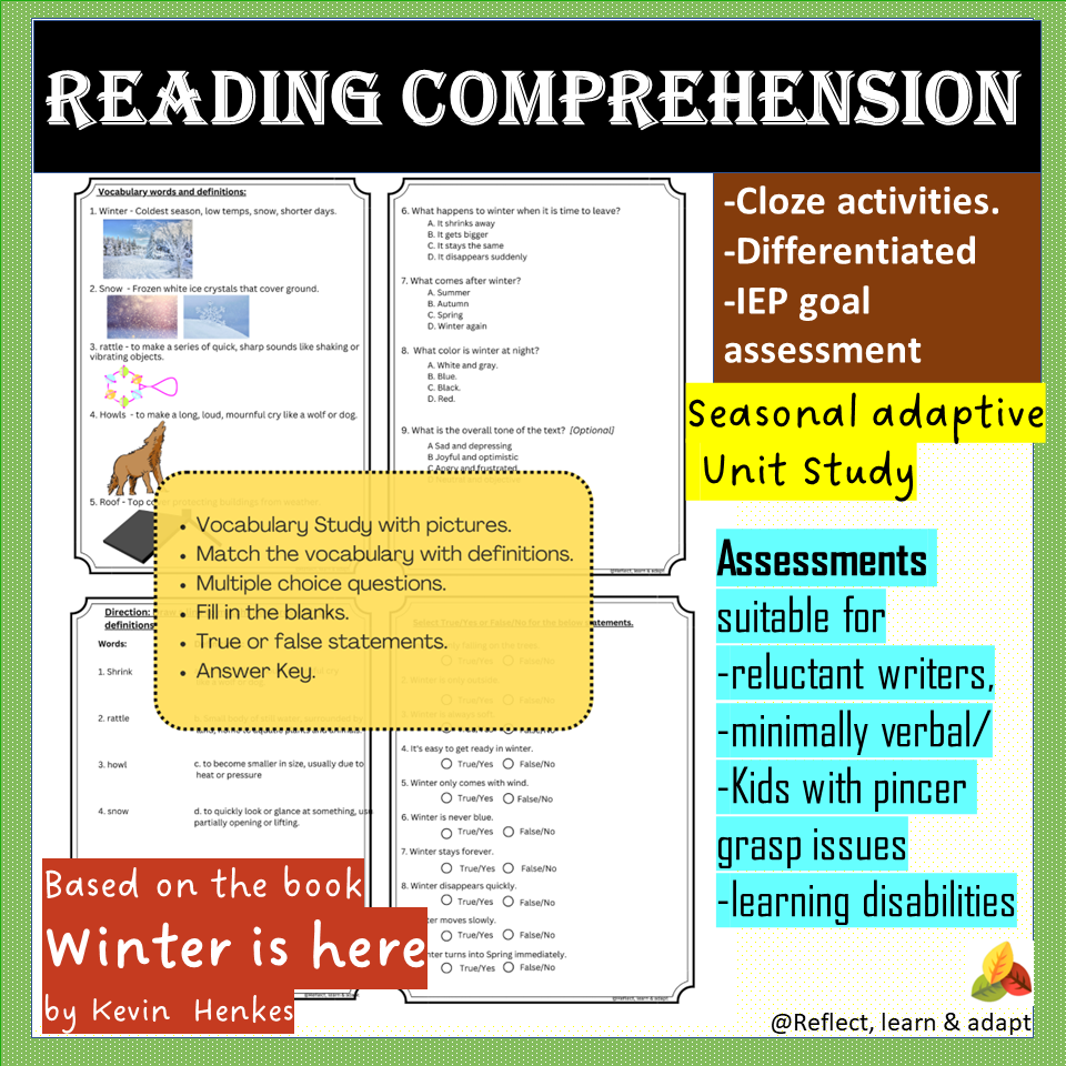 Winter is Here - Reading Comprehension Adaptive Unit