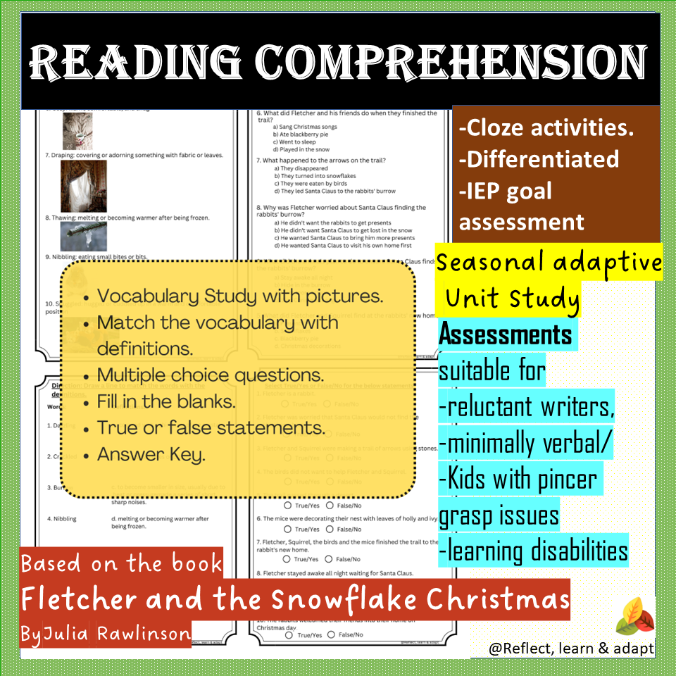 Fletcher and the Snowflake Christmas - Reading Comprehension Adaptive Unit