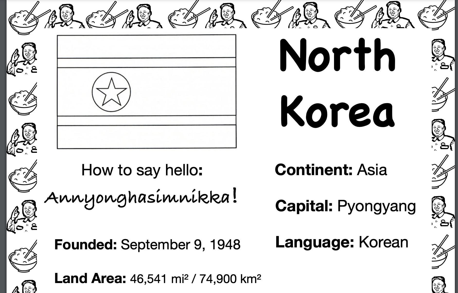 NORTH KOREA, Travel the World Worksheet