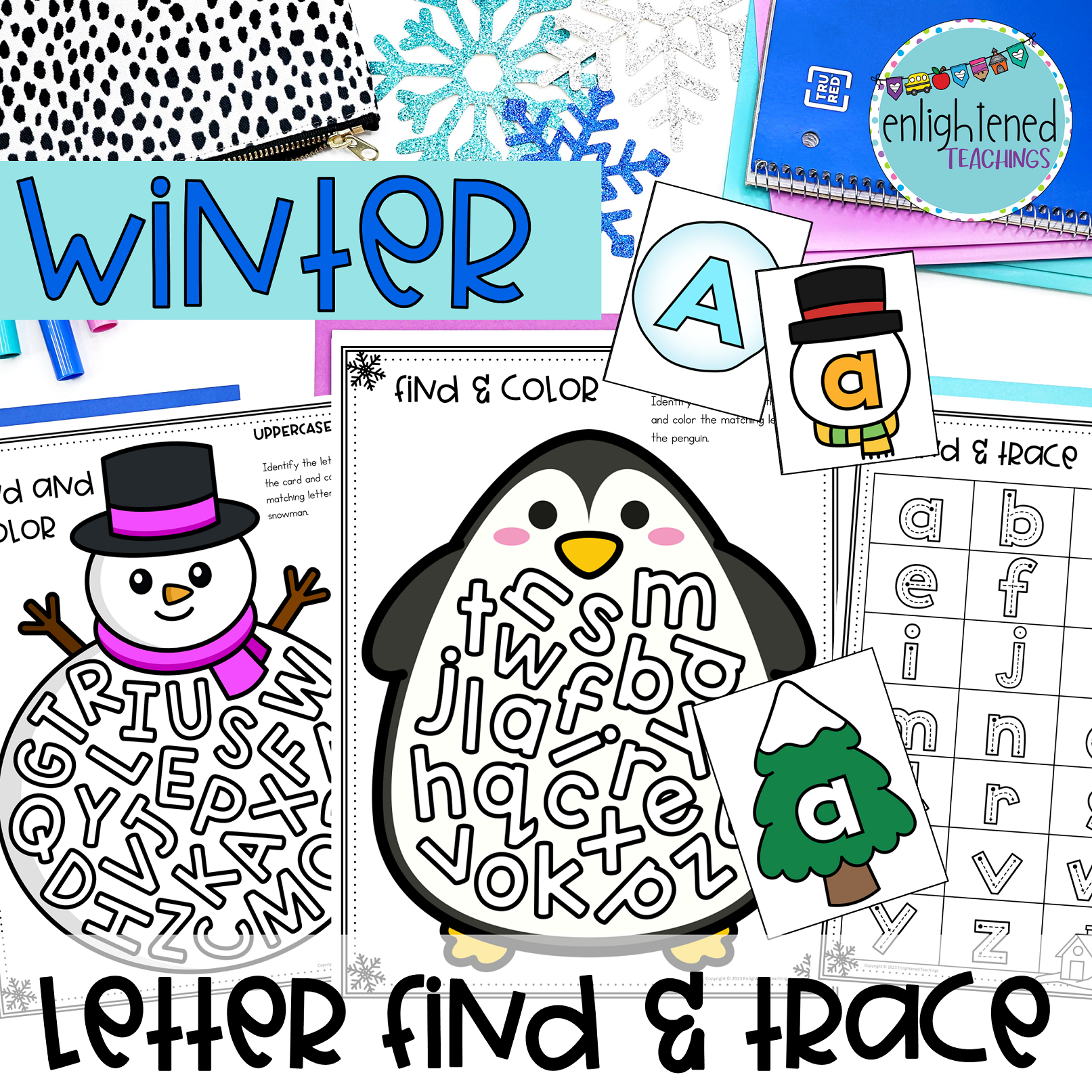 Winter Letter Tracing Mats Winter Literacy Center Winter Alphabet Writing
