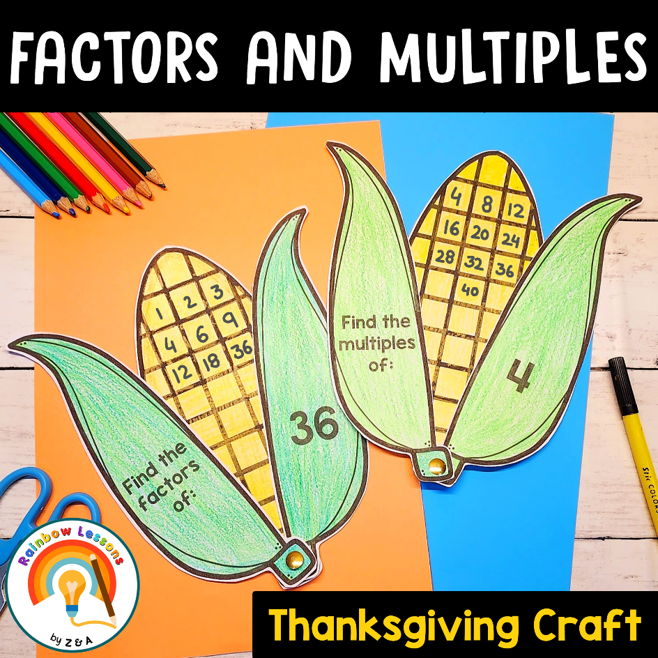Thanksgiving Math Craftivity | Factors and Multiples Game | Thanksgiving Crafts