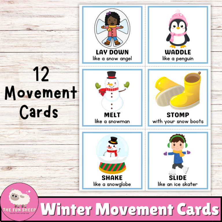Winter Movement Cards | Brain Break Transition Activity for Gross Motor ...
