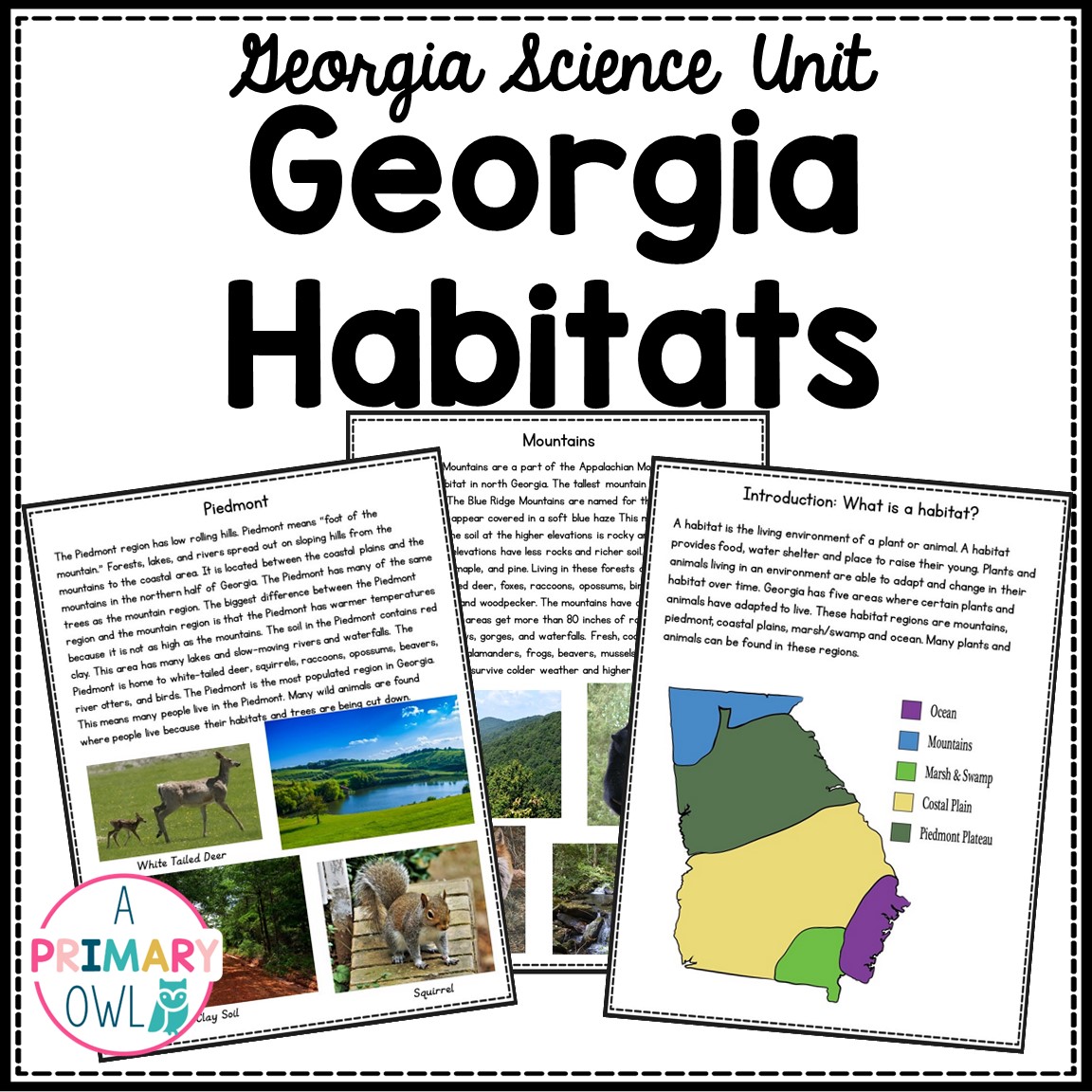 Georgia Habitats Georgia 3rd Grade Science Unit